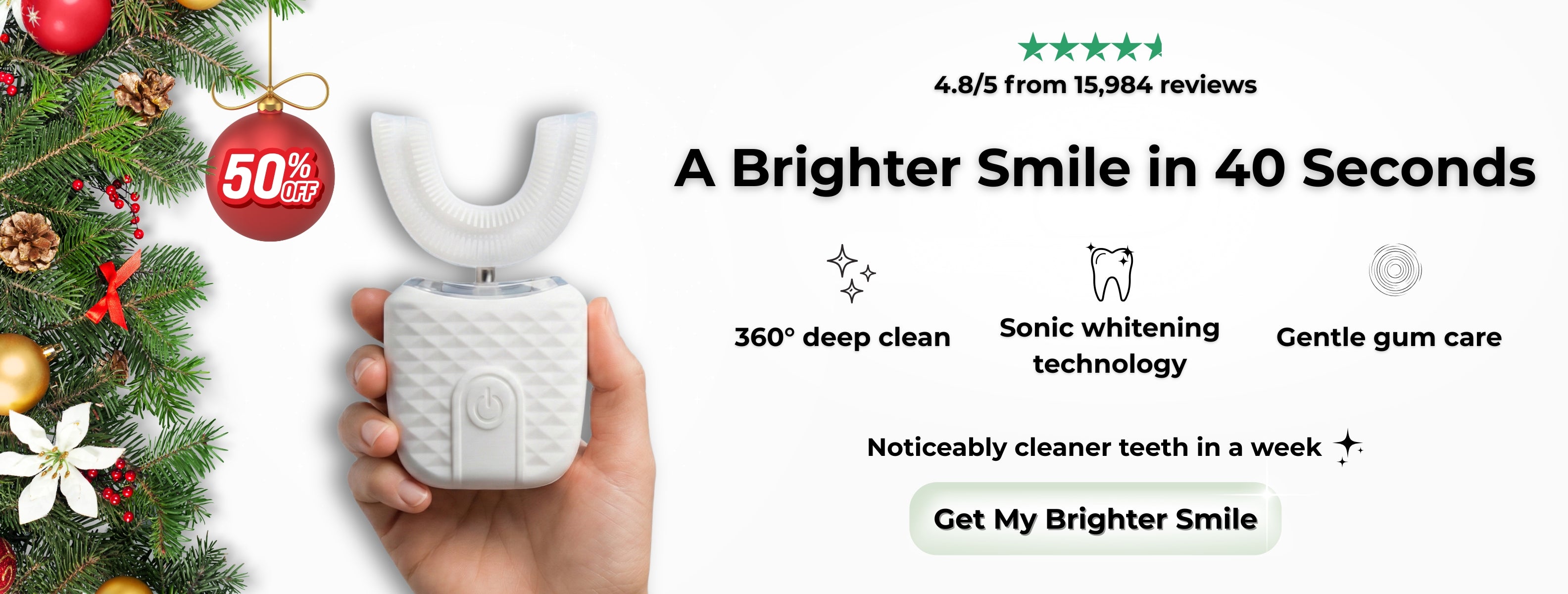 PureSmile 360 sonic toothbrush for teeth whitening